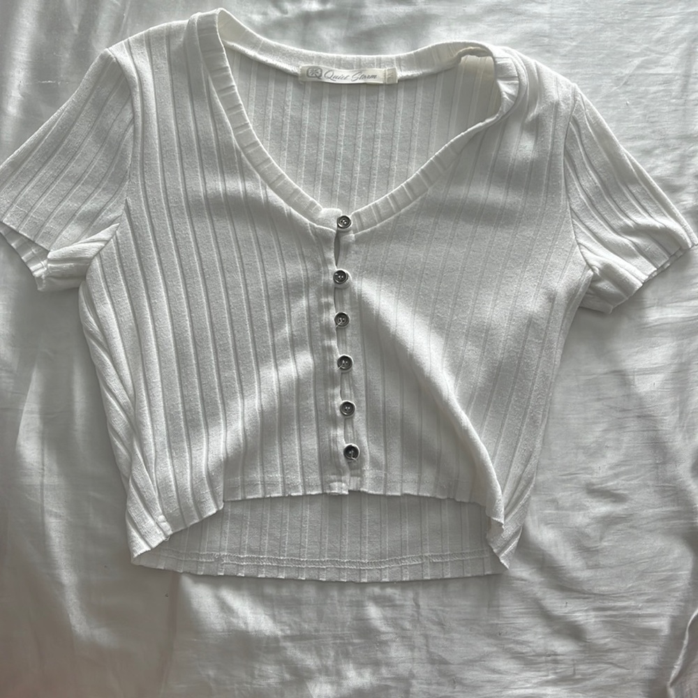 Quiet Storm White Cropped Shirt